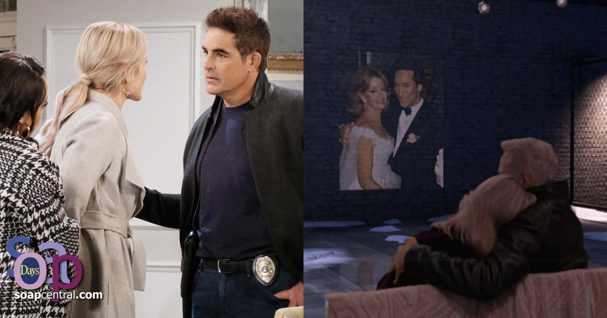 E.J. calls Kristen's bluff and Marlena dies in John's arms